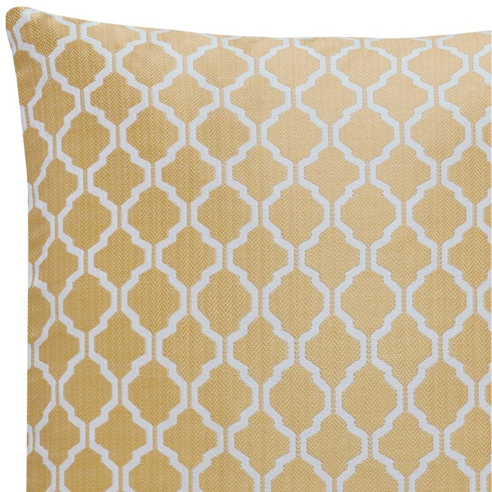 Alan Symonds Ochre Jacquard Weave Geometric Cushion with Polyester Filled Pad 45 x 45cm 4 Pack Image 4