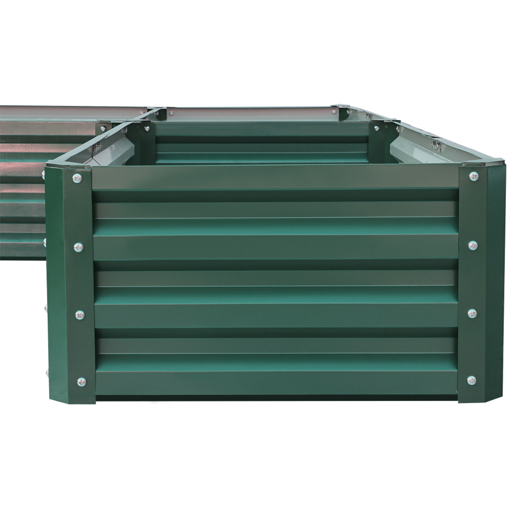 Living and Home 5 Compartment Green U-shaped Metal Raised Garden Bed Image 3