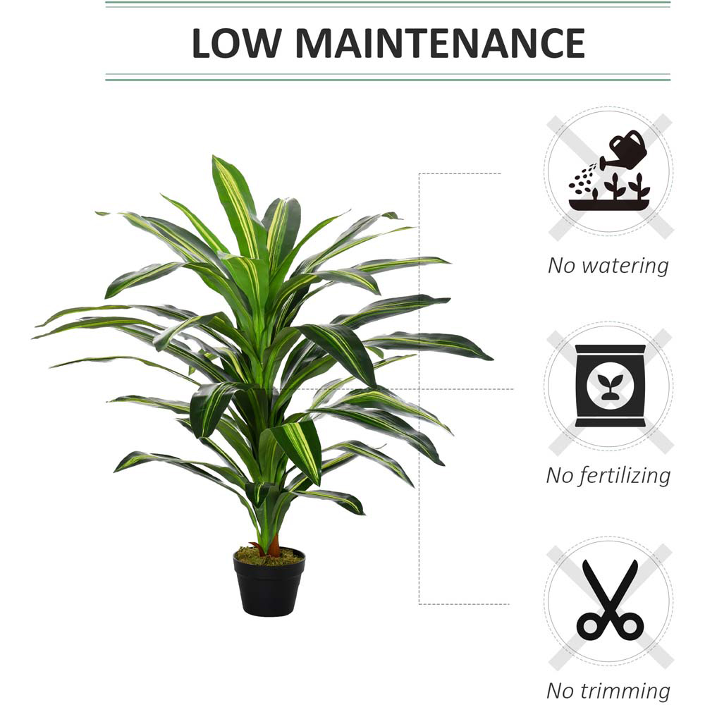 Outsunny Dracaena Tree Artificial Plant In Pot 3.6ft Image 6
