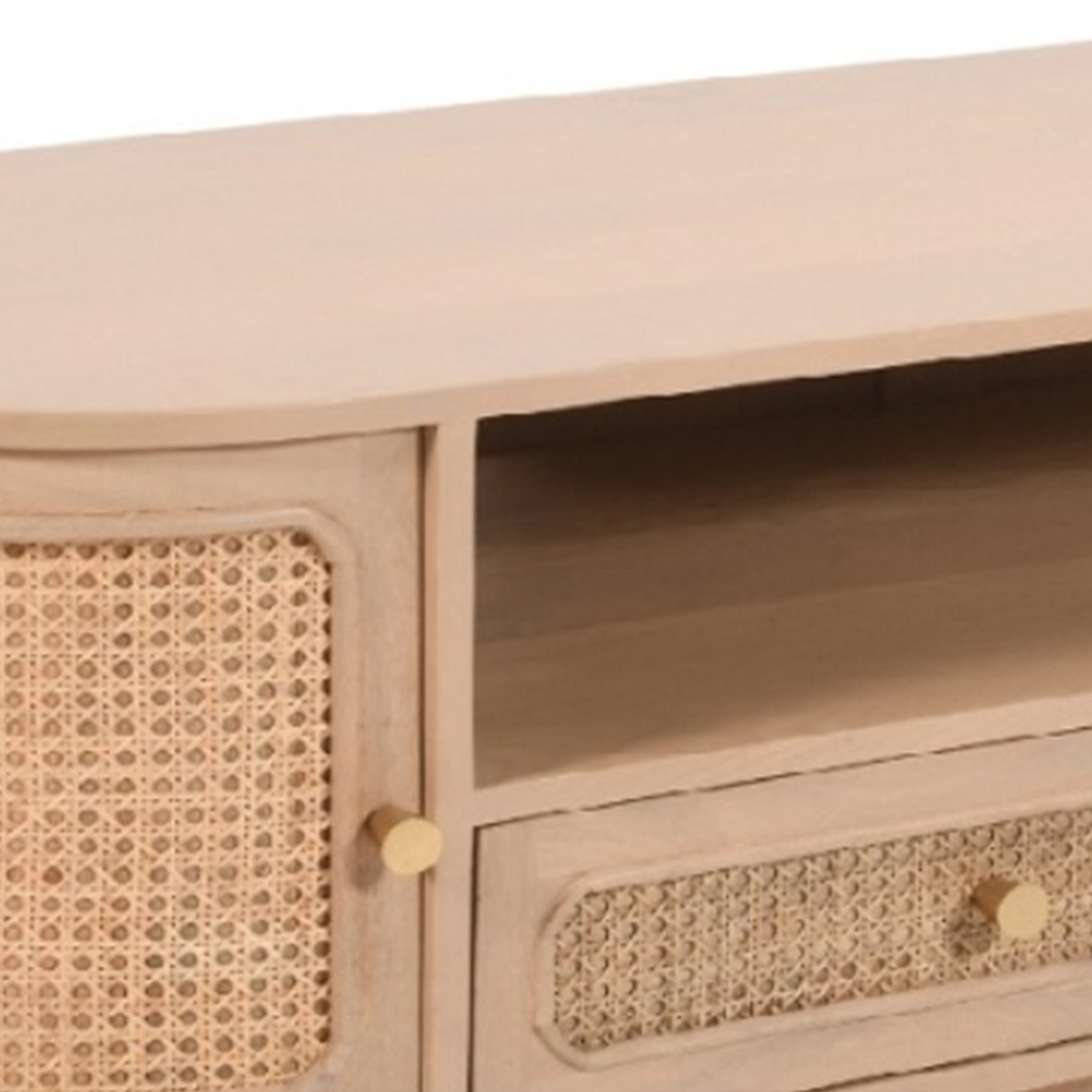 Brooklyn Valencia 2 Door 2 Drawer Cane and Mango Wood TV Cabinet Image 5