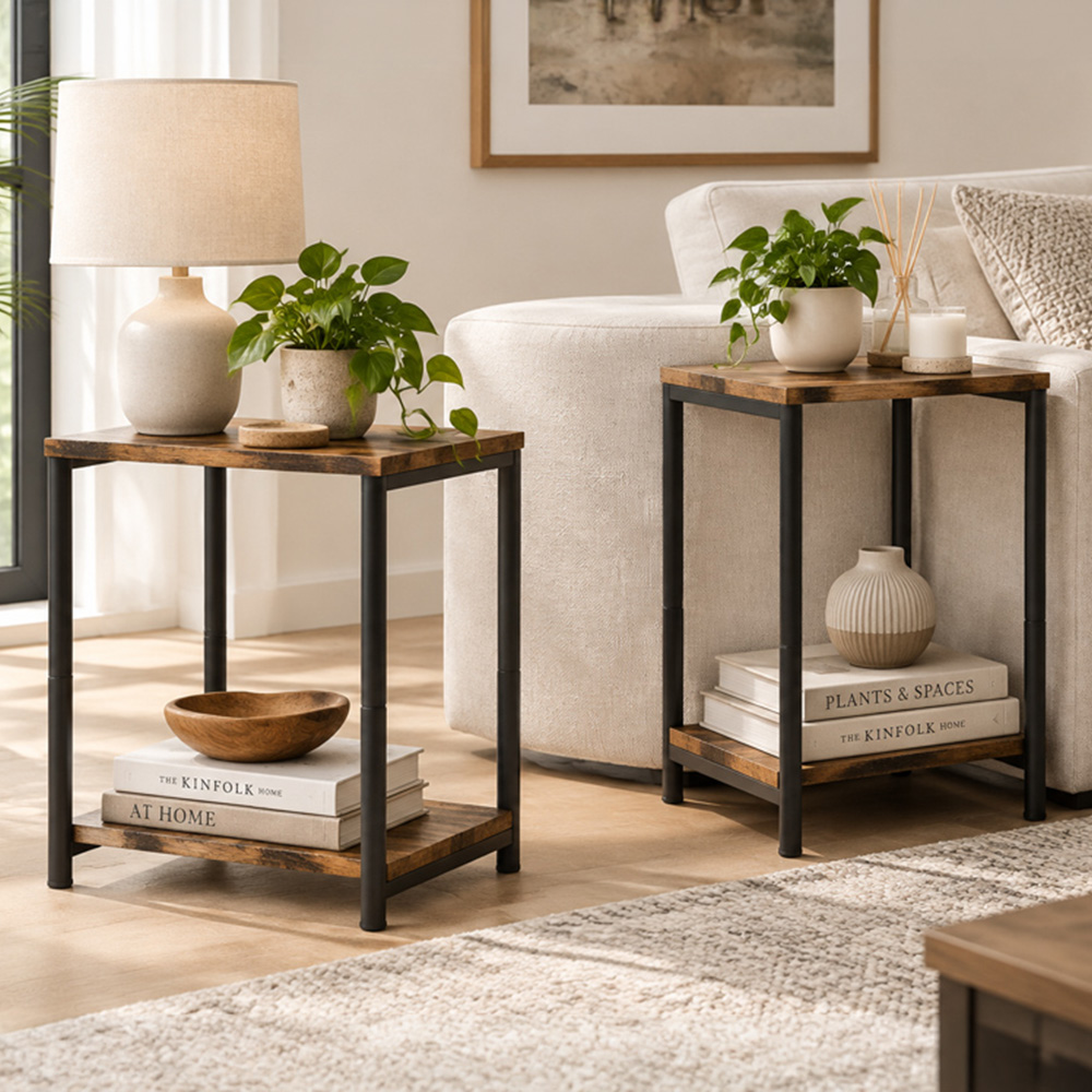 Modcraft Single Shelf Side Table Set of 2 | Homebase