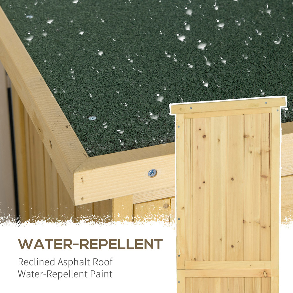 Outsunny 2.5 x 1.4ft Natural Garden Wooden Shed Image 4