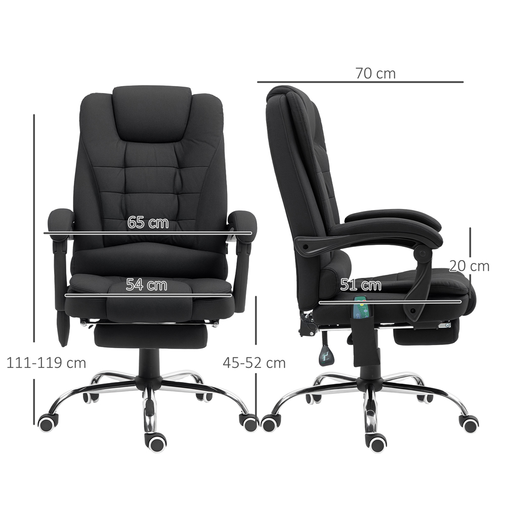 Portland Black Microfibre Upholstery Ergonomic Vibration Massage and Heat Office Chair Image 9
