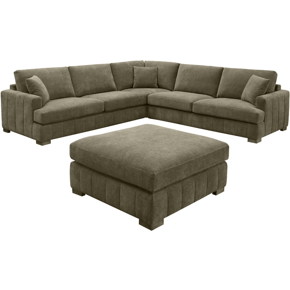 Arden Corner Sofa with Footstool Green Image 5