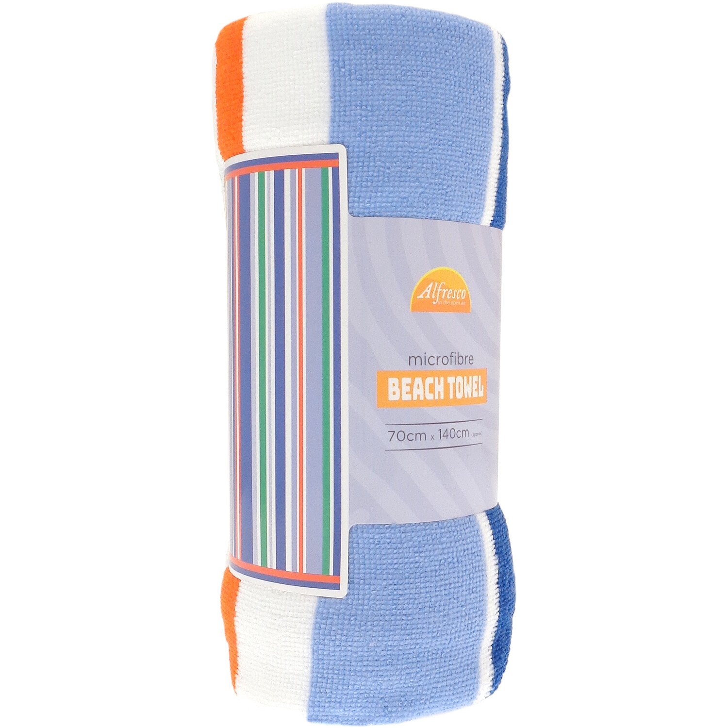Microfibre Striped Beach Towel - Multicolour Image 2