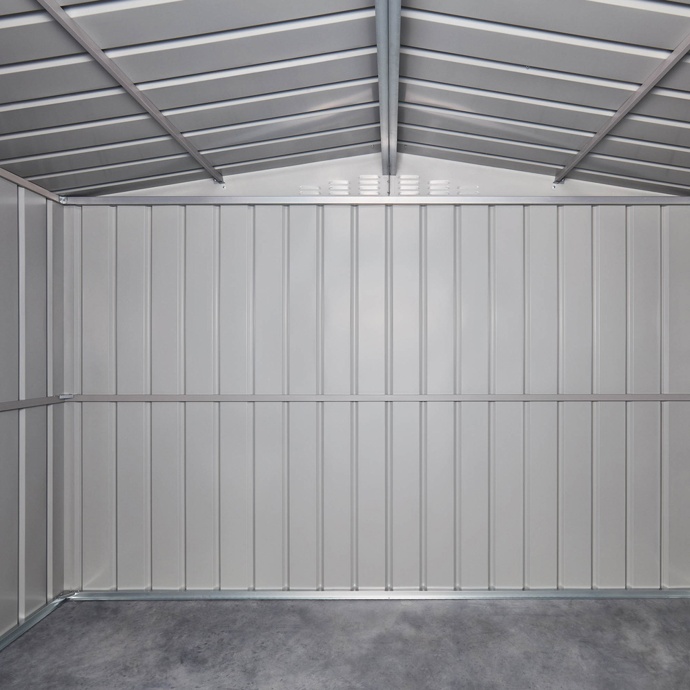 Globel 10 x 6ft 2 Door Grey Metal Apex Garden Shed Image 4