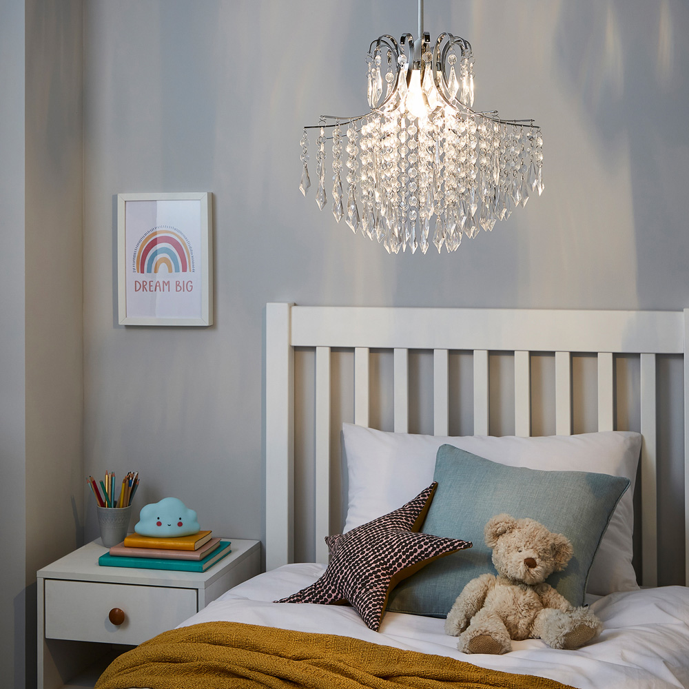 Glow Easyfit Clear Waterfall Droplet Ceiling Light Image 5