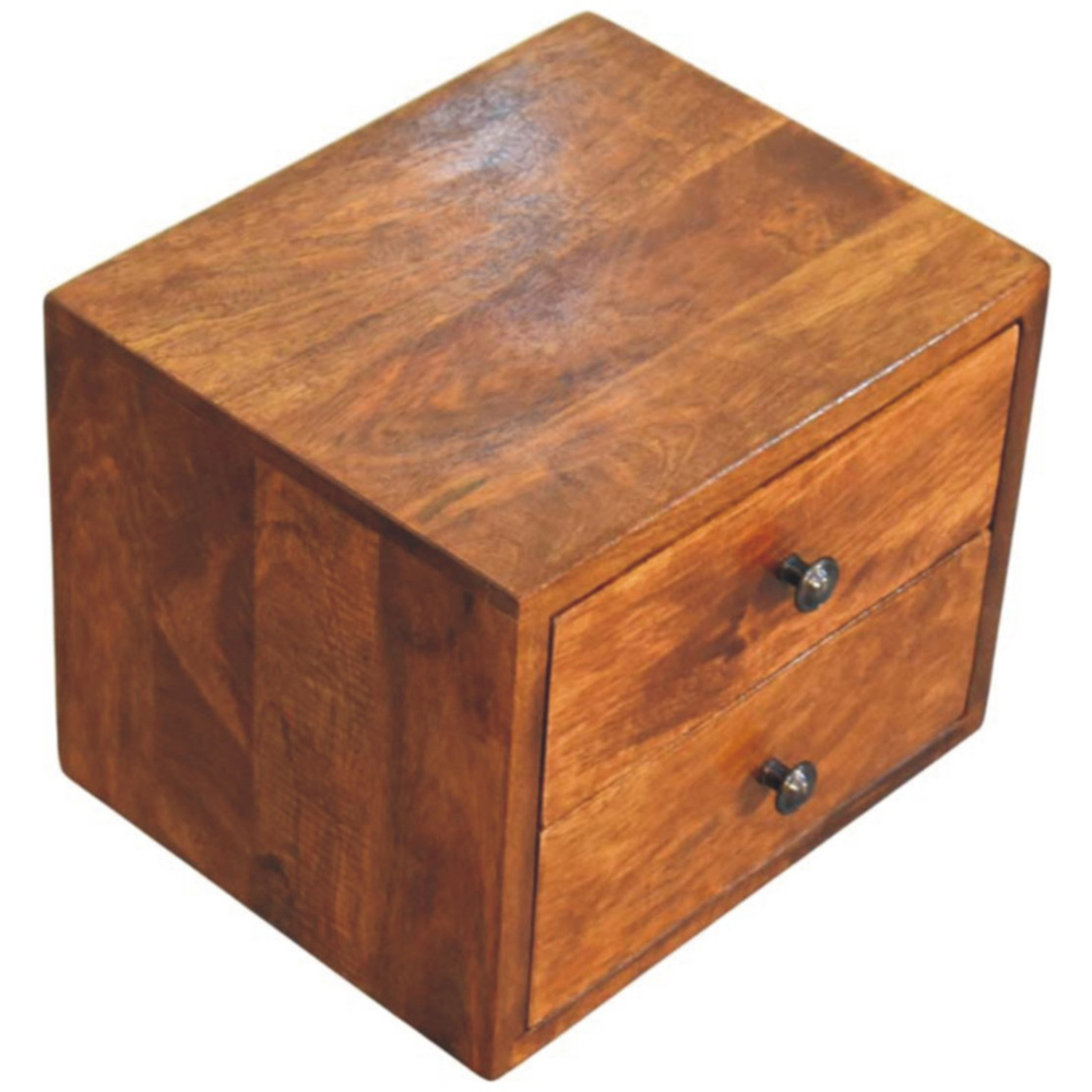 Artisan Furniture Solis Chestnut 2 Drawer Mango Wood Wall-Mounted Nightstand Image 4