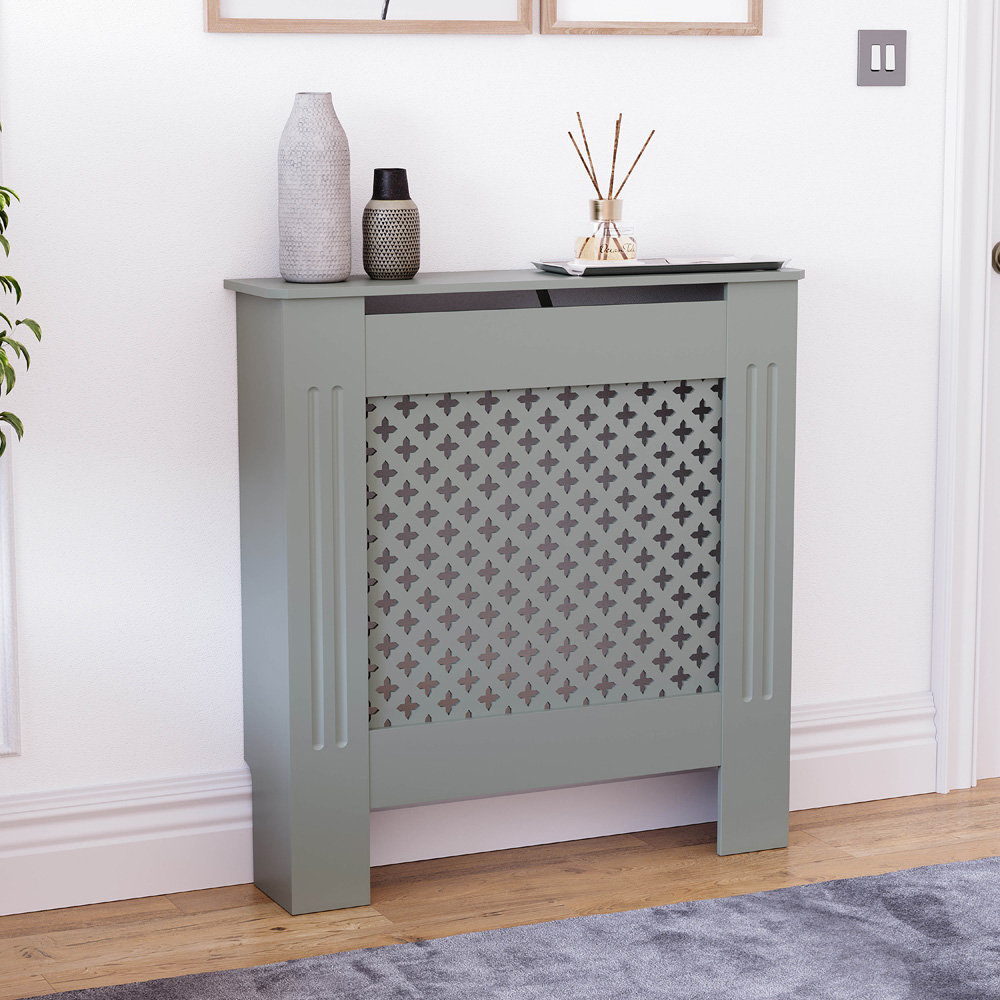 VIDA DESIGNS Oxford Olive Grey Radiator Cover Small Image 2