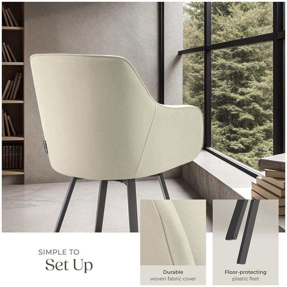 tectake Alicon Set of 4 Greige Dining Chair Image 8