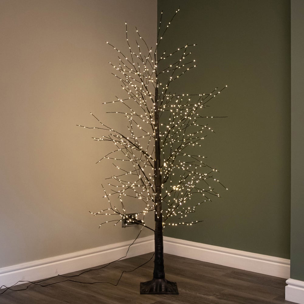 Samuel Alexander Black Micro Dot Warm White LED Pre-Lit Artificial Christmas Tree 5ft Image 2