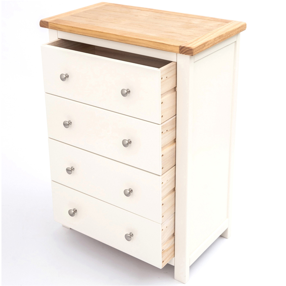 Cabinet Bits Maggiori 4 Drawer Off White Chrome Knob Chest of Drawers Image 5