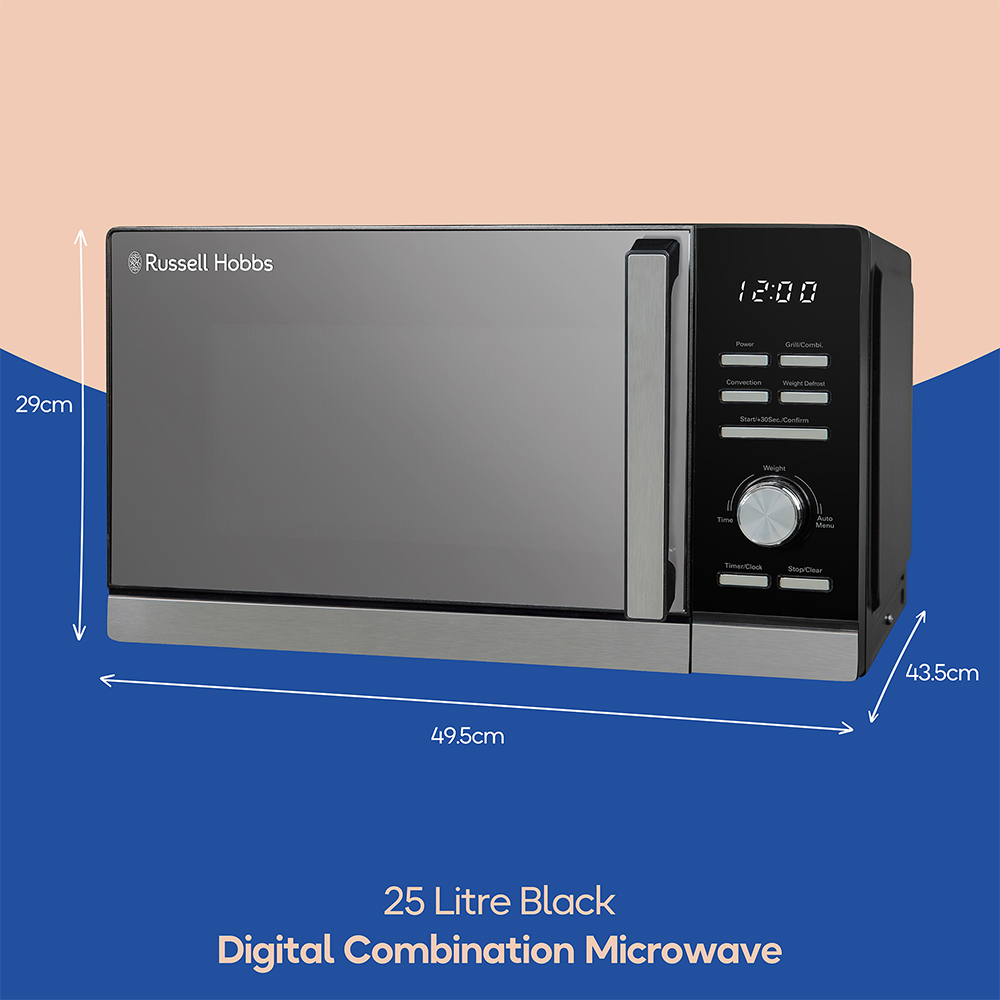 Russell Hobbs RHM2501B Black 25L Digital Combination Microwave 900W Image 9