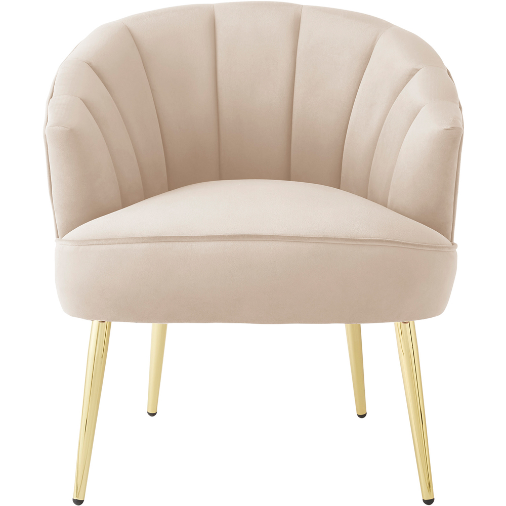 GFW Pettine Natural Velvet Scallop Accent Chair Image 2
