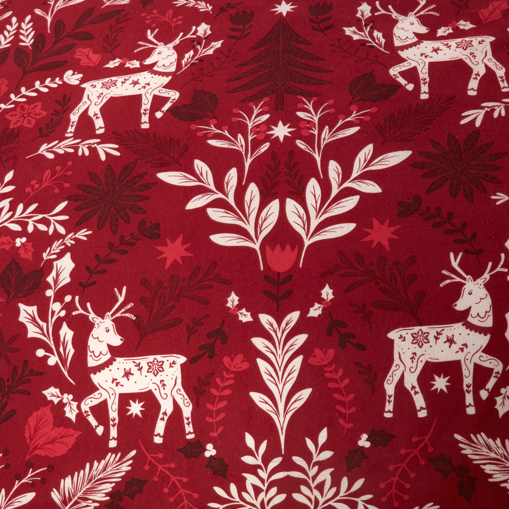 Folklore Stag Duvet Set - Red and White / King Image 4