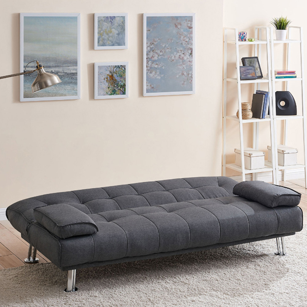 Home Detail Montana 2 Seater Charcoal Grey Fabric Sofa Bed Image 8