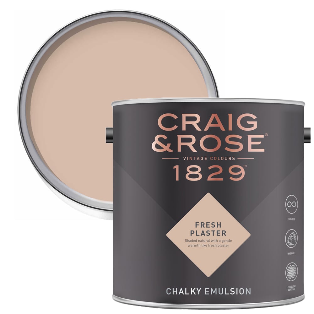 Craig & Rose Walls and Ceilings Fresh Plaster Chalky Matt Emulsion Paint 2.5L Image 1