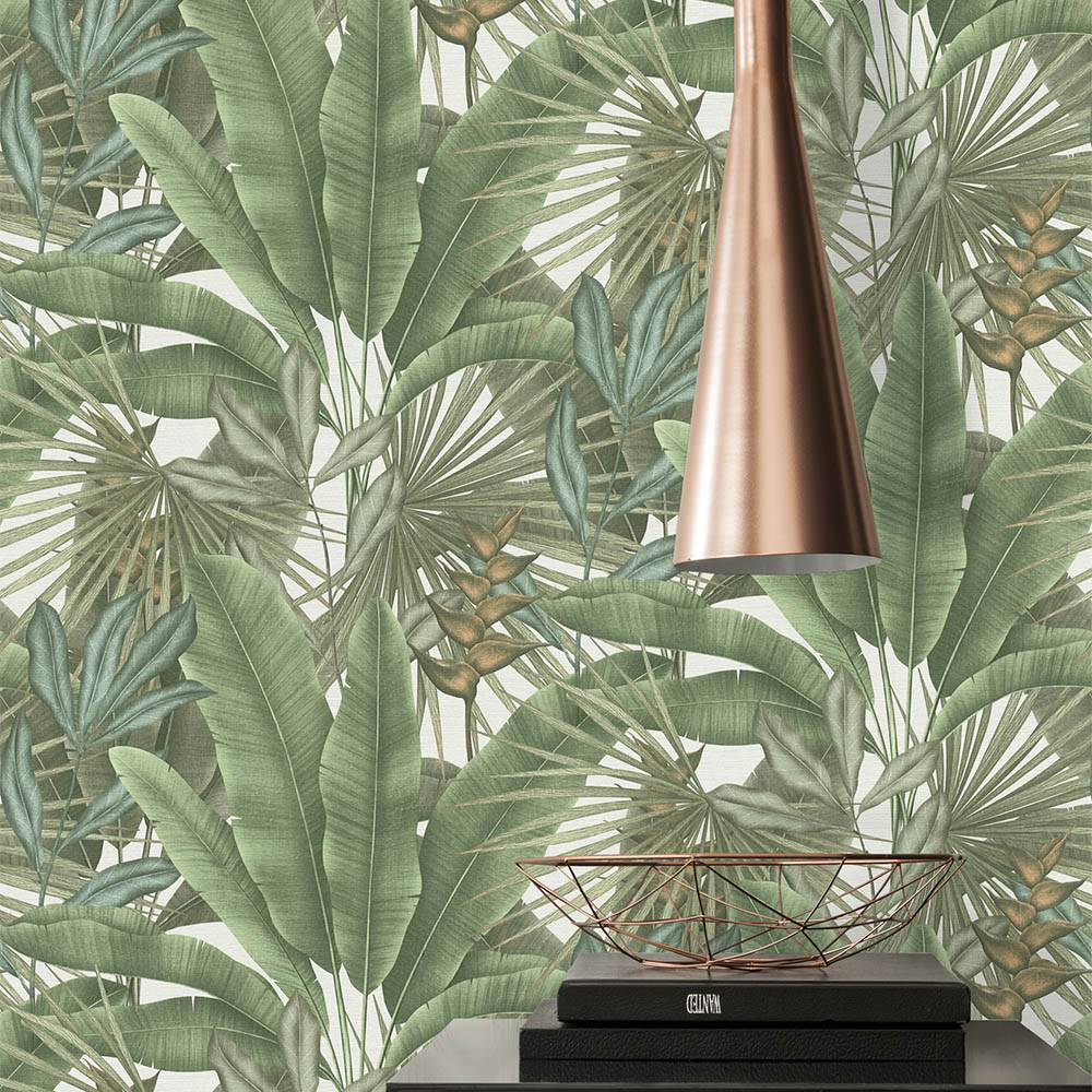 A.S Creation Tropical Foliage Green Non-Woven Wallpaper Image 3