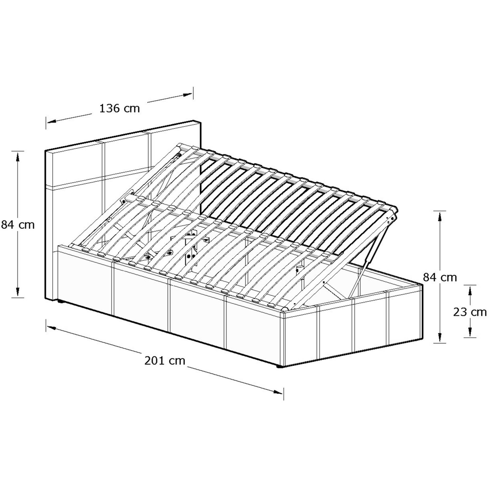 GFW Small Double White Side Lift Ottoman Bed Image 9