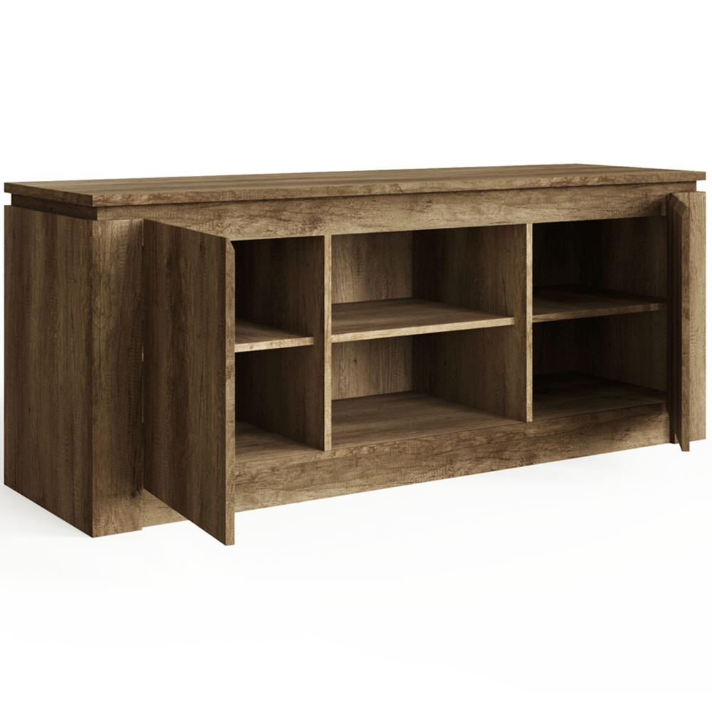 GFW Canyon 2 Door 2 Shelf Oak TV Unit Image 3