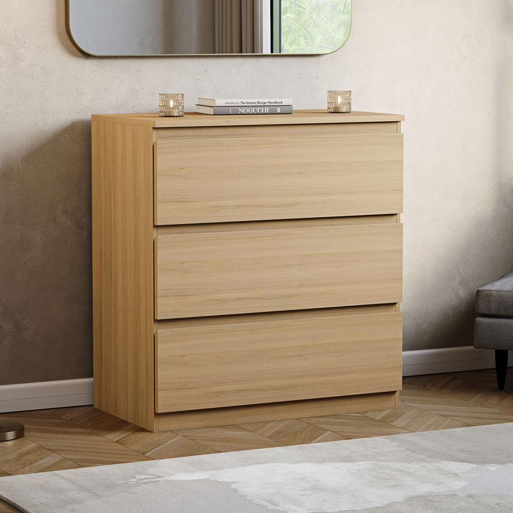VIDA DESIGNS Denver 3 Drawer Pine Chest of Drawers Image 3