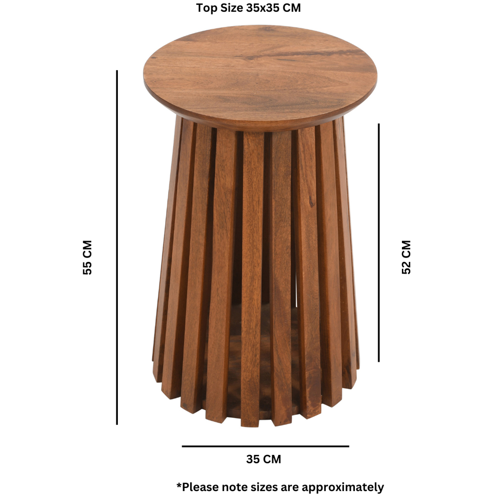 Brooklyn Slatted Mango Wood Side Table Image 6