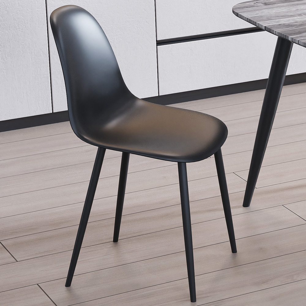 Core Products Aspen Set of 2 Black Curved Dining Chairs Image 1
