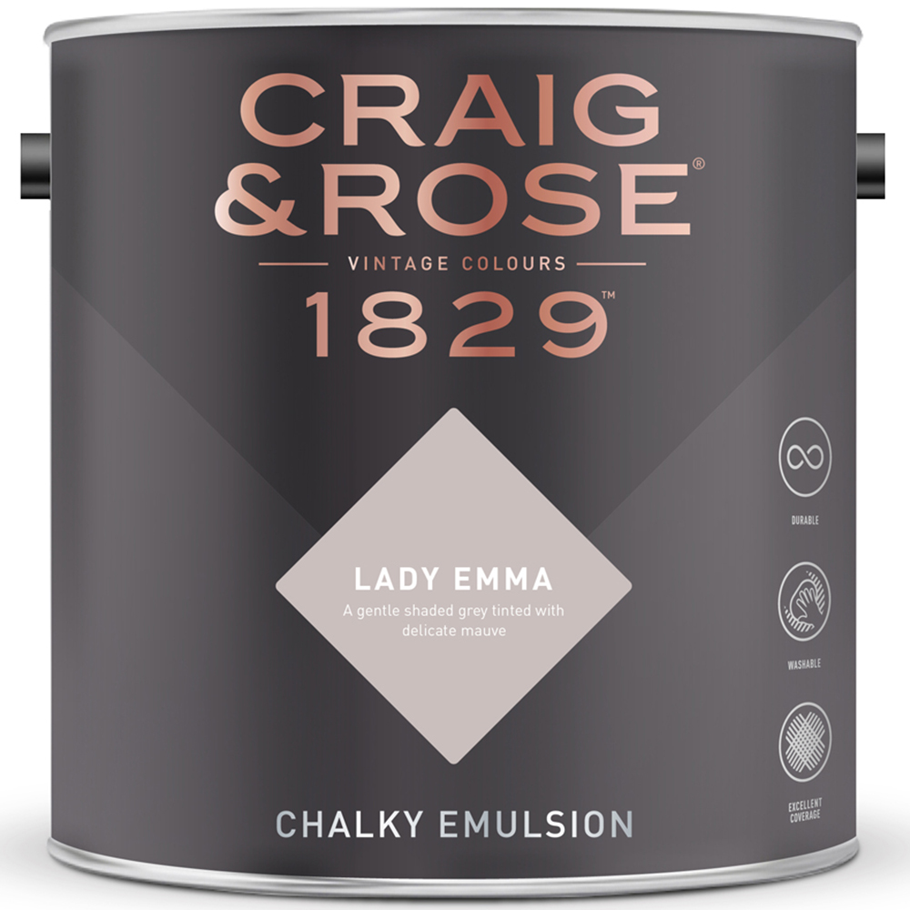 Craig & Rose Walls and Ceilings Lady Emma Chalky Emulsion Paint 5L Image 2