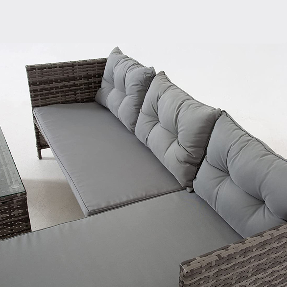 Outdoor Living Riverside 3 Seater Grey Rattan Corner Sofa Set Image 6