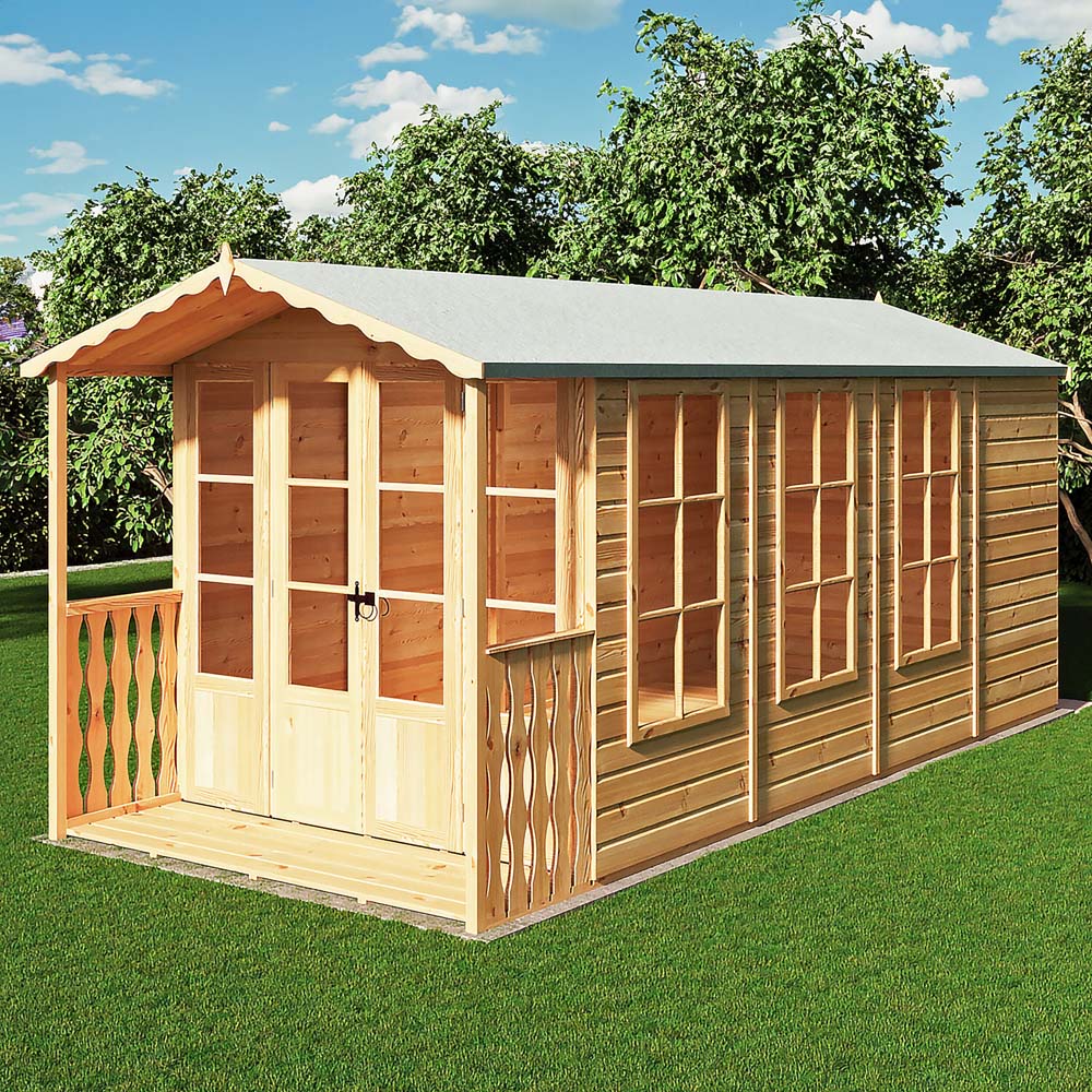 Shire Westminster 13 x 7ft Double Door Summerhouse with Veranda Image 2
