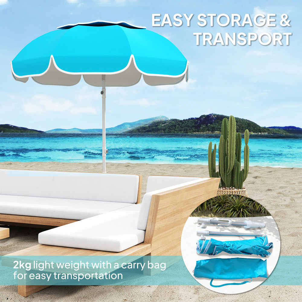Outsunny Blue Tilting Portable Parasol 1.8m Image 5
