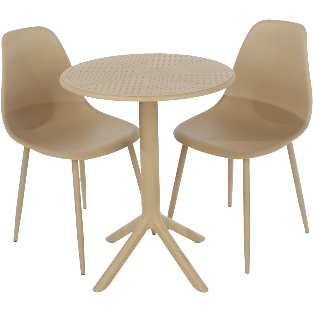 Core Products Rimini Cala 2 Seater Sand Bistro Table Set Image 2