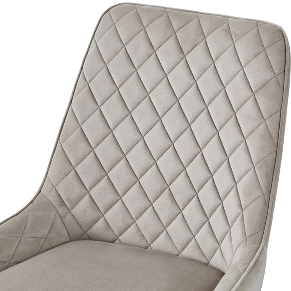 Baumhaus Signature Set of 2 Mink Velvet Dining Chair Image 6