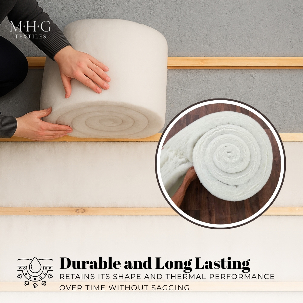 MHG Textiles White Eco Polyester Loft Insulation Roll 8m x 370 x 50mm Image 4