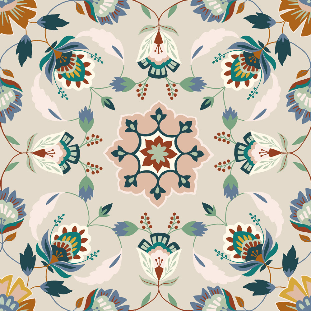 furn. Folk Flora Double Ochre Duvet Set Image 7