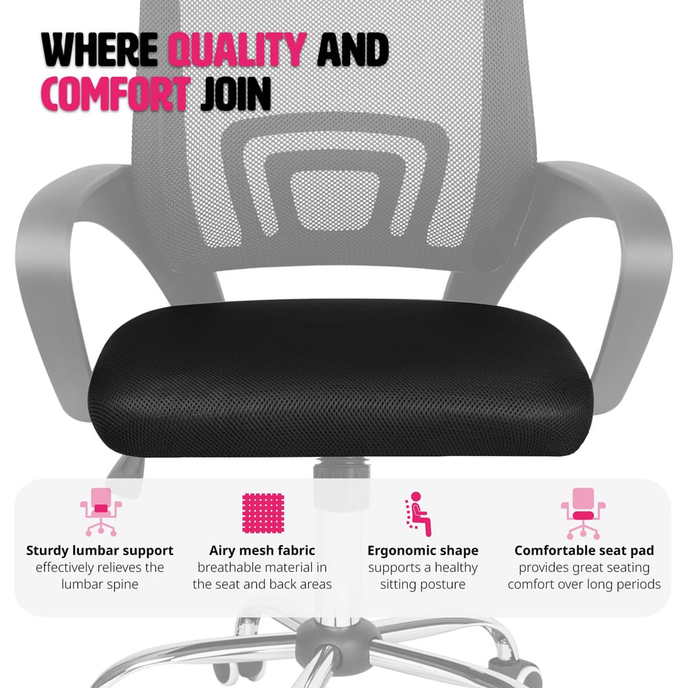 tectake Marius Black Padded Office Chair Image 8