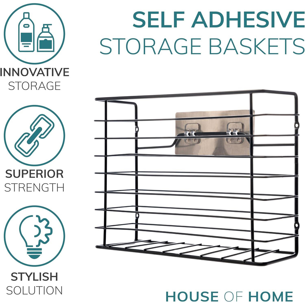 House of Home Chrome Wall Mounted Kitchen Storage Basket Image 2