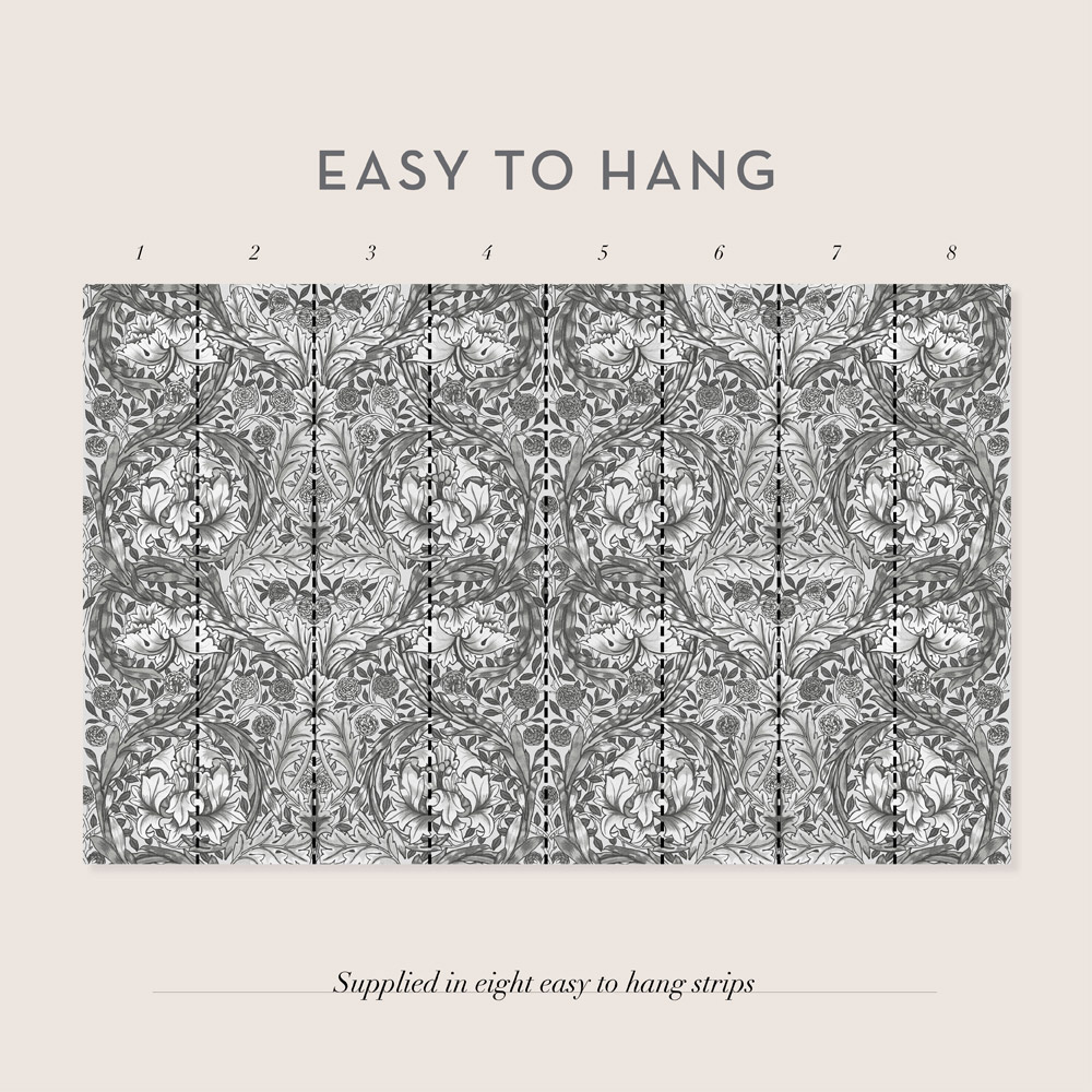 William Morris African Marigold Grey Mural Image 3