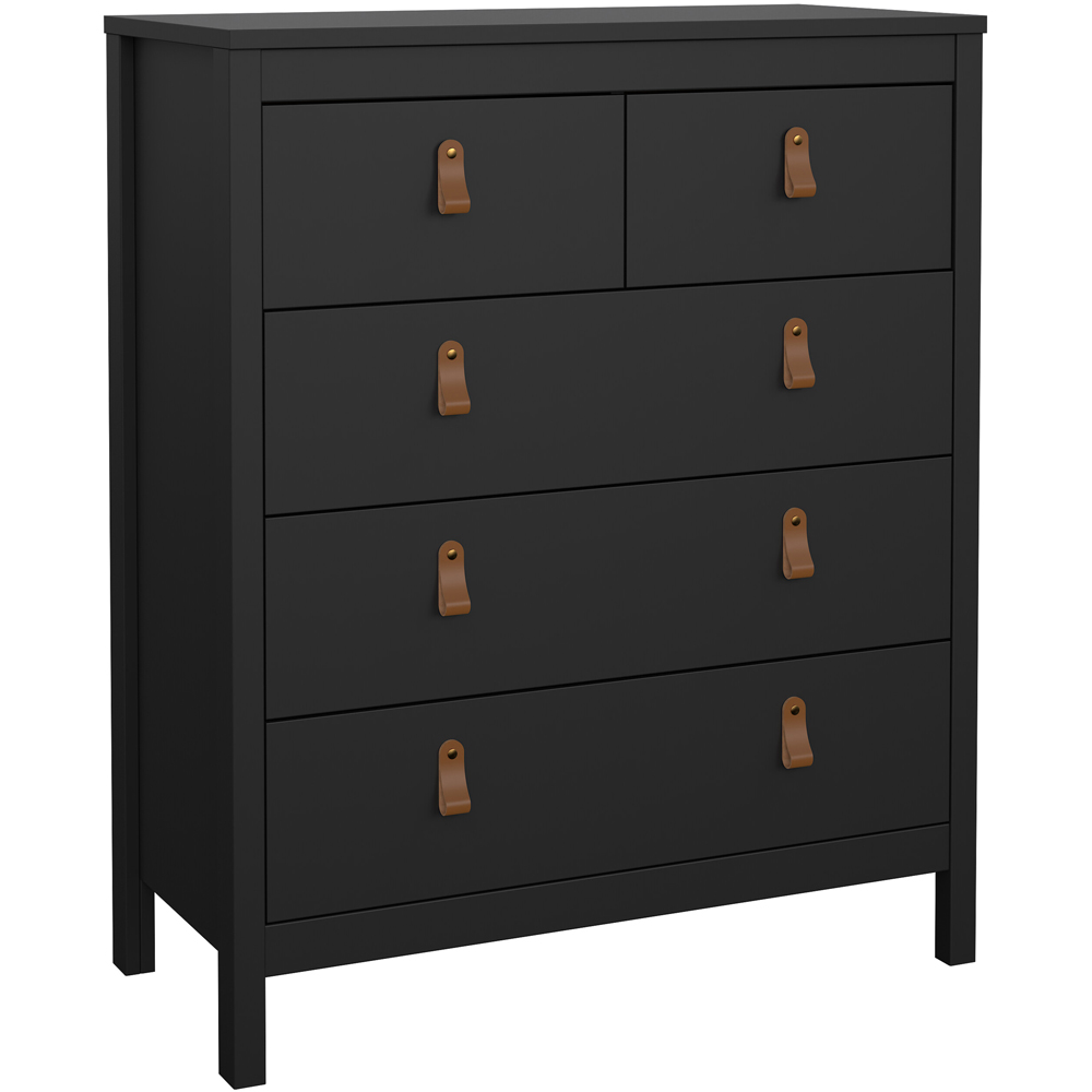 Florence Barcelona 5 Drawer Matt Black Chest of Drawers Image 2