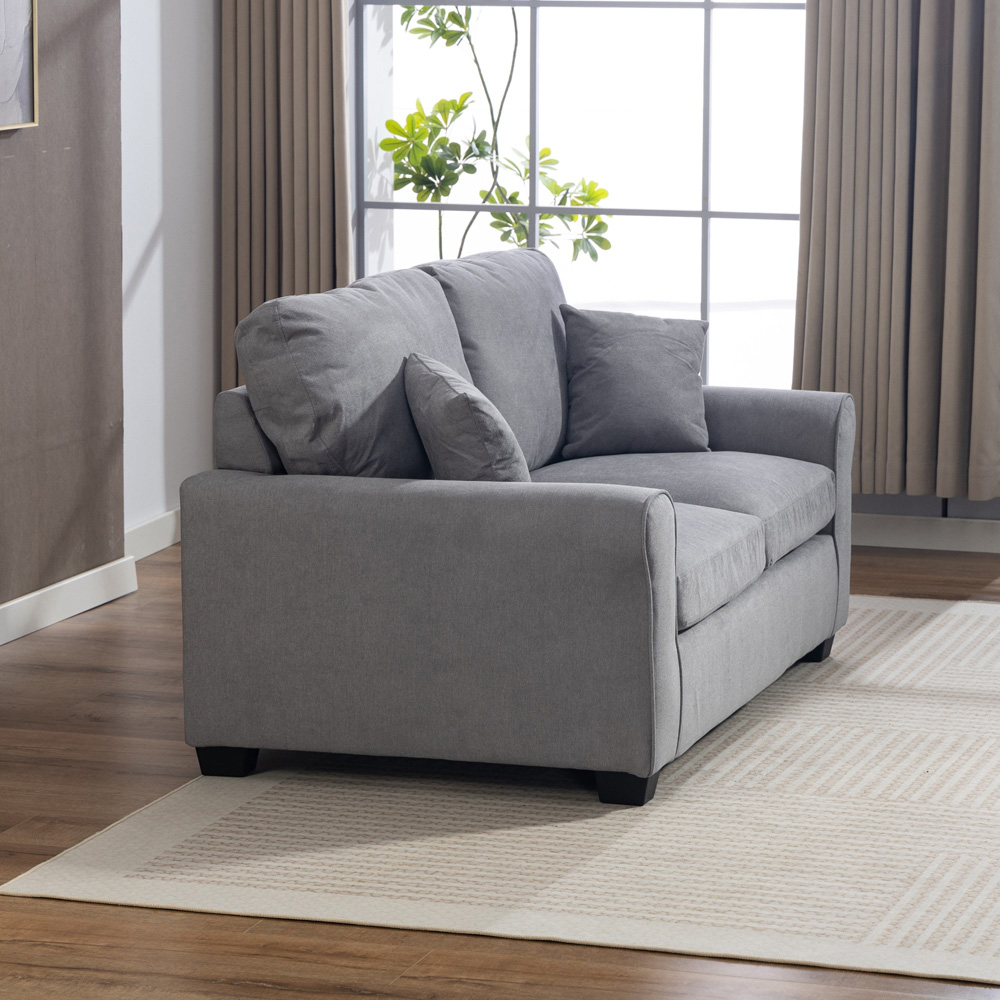 Artemis Home Lewiston 2 Seater Grey Fabric Sofa Bed Image 9
