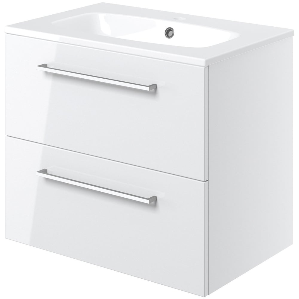Bathstore Milford 2 Door White Wall Hung Basin Unit 610mm Image 3
