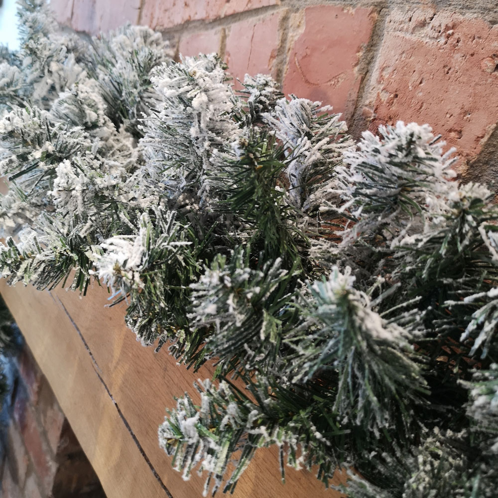 Samuel Alexander Kaemingk Green Imperial Snowflocked Garland 270cm Image 3