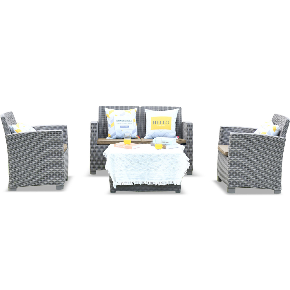 Centurion Supports Santana Rattan 4 Seater Lounge Set Grey Image 4