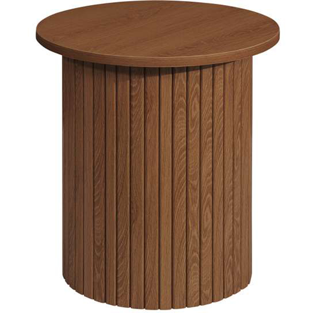 Birlea Axel Walnut Round Fluted Side Table Image 2