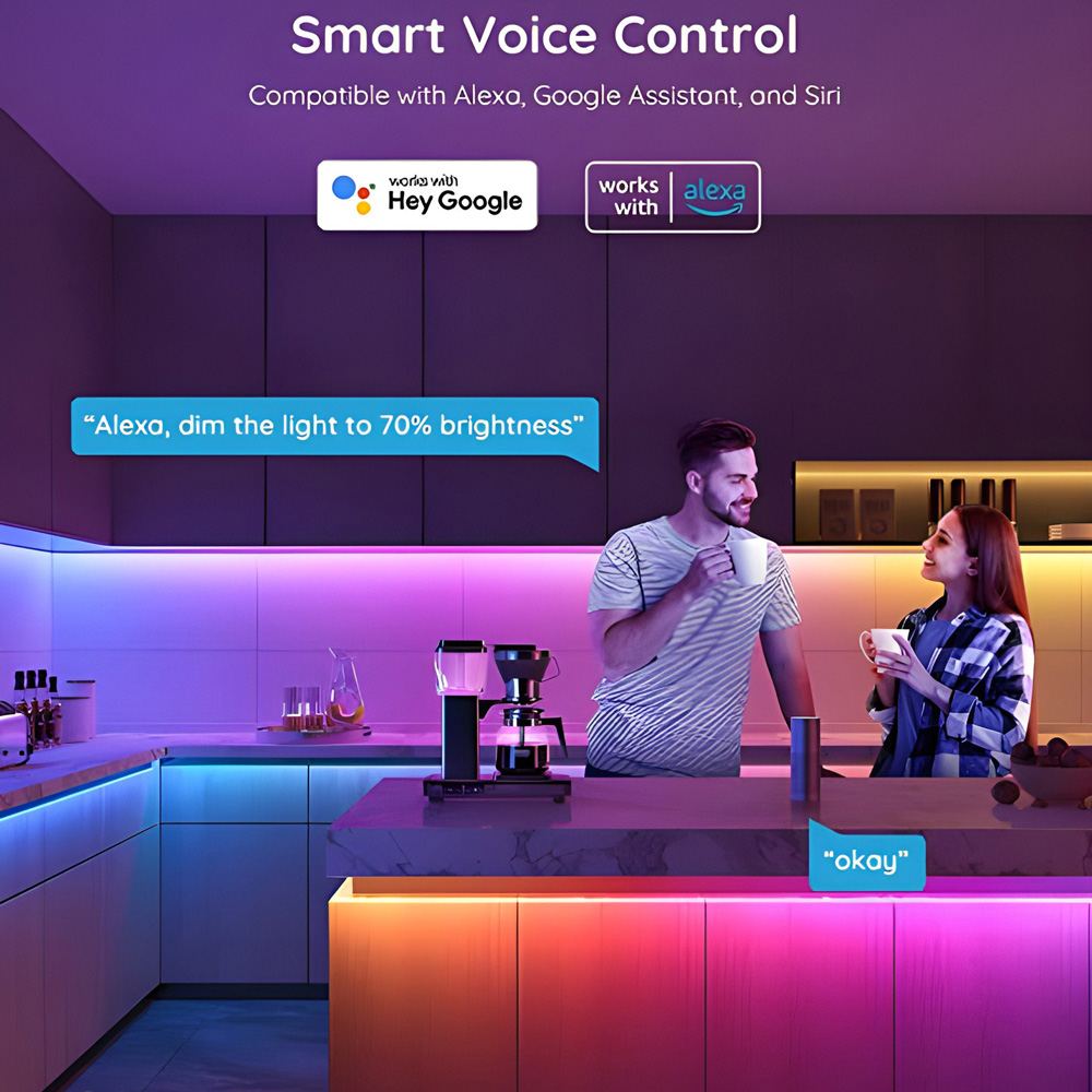 Govee RGBIC Basic Wi-Fi Bluetooth LED Strip Light 5m 2 Pack Image 3