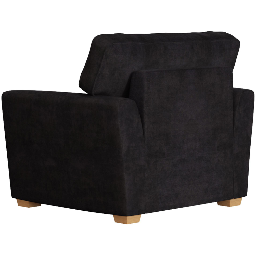 Wendleberry Ebony Plush Velvet Fixed Back Armchair Image 4