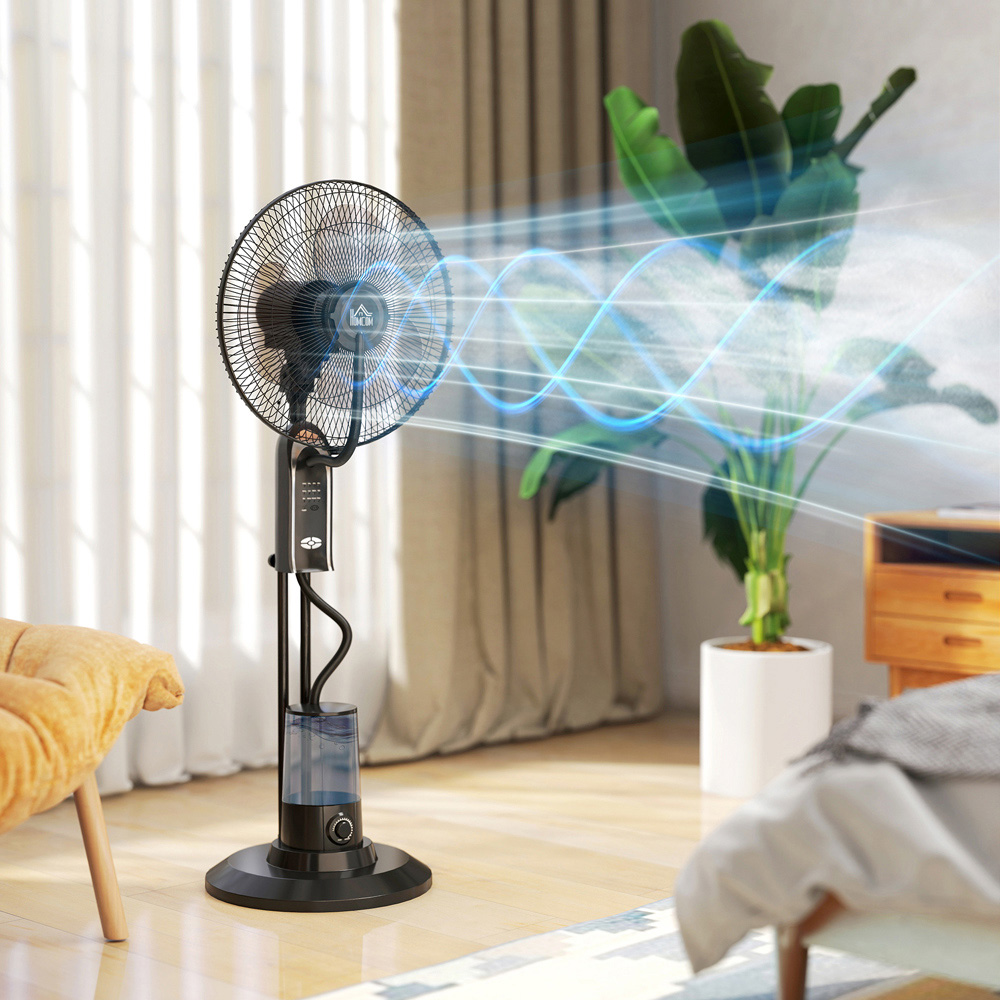 HOMCOM Oscillation Spray Misting Pedestal Fan 47 inch Image 2