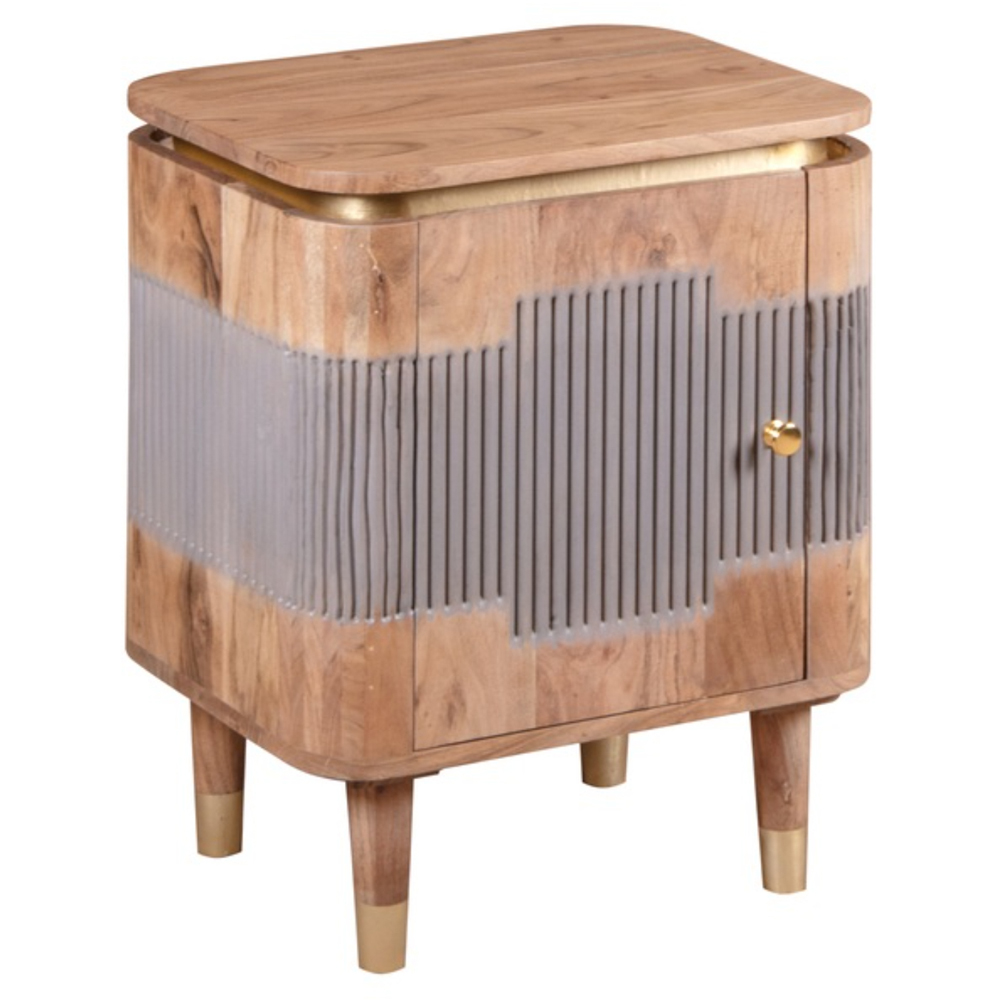 Brooklyn Wilton Single Door Acacia Wood Bedside Table Image 2