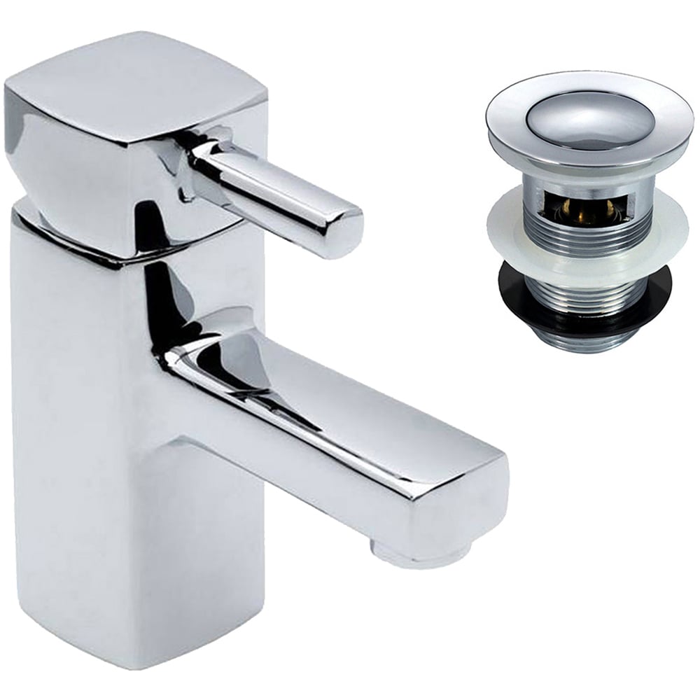 Nes Home Chrome Basin Sink Mono Mixer Tap with Waste Image 1