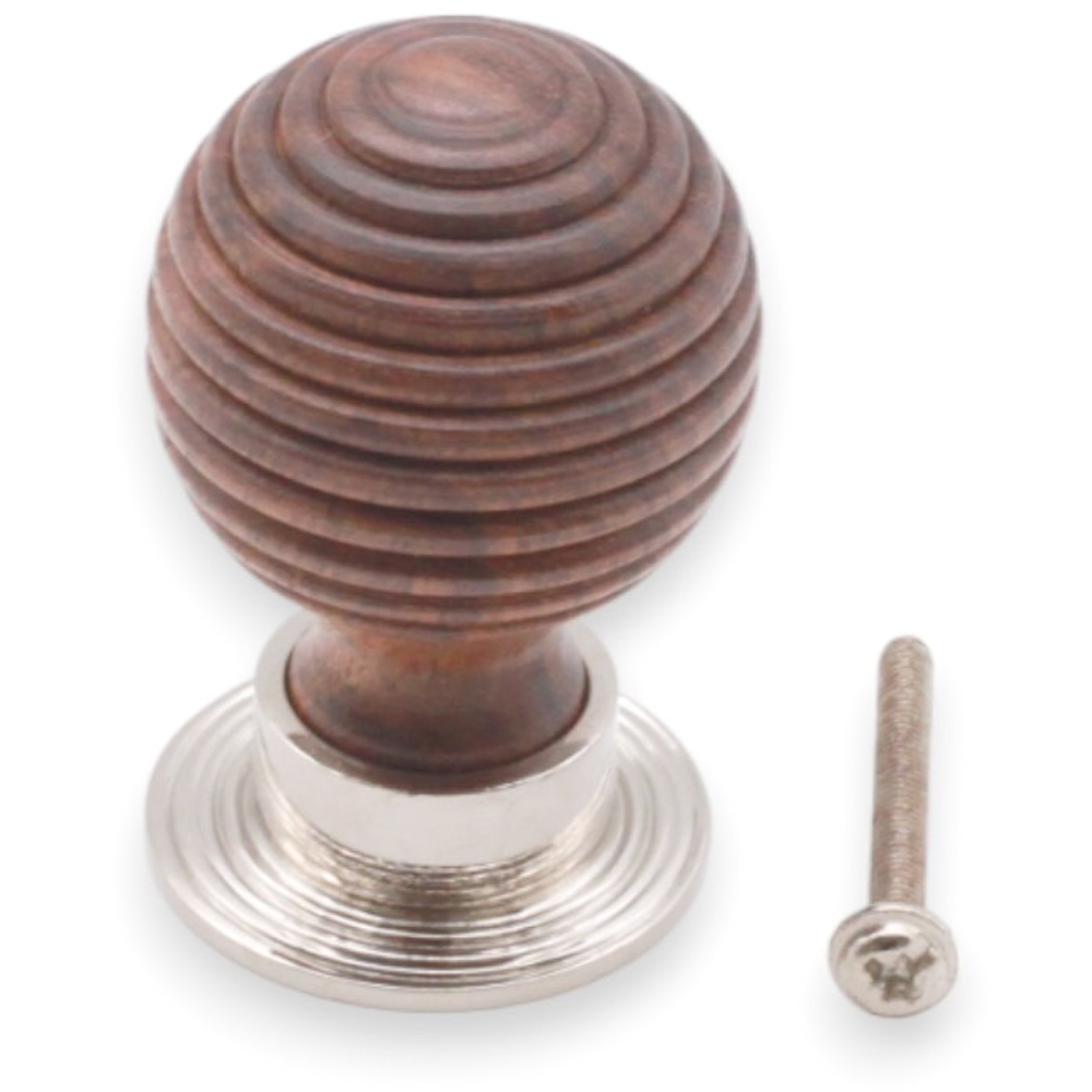 Spira Brass Rosewood Preston Polished Nickel Cupboard Knob 38mm Image 4